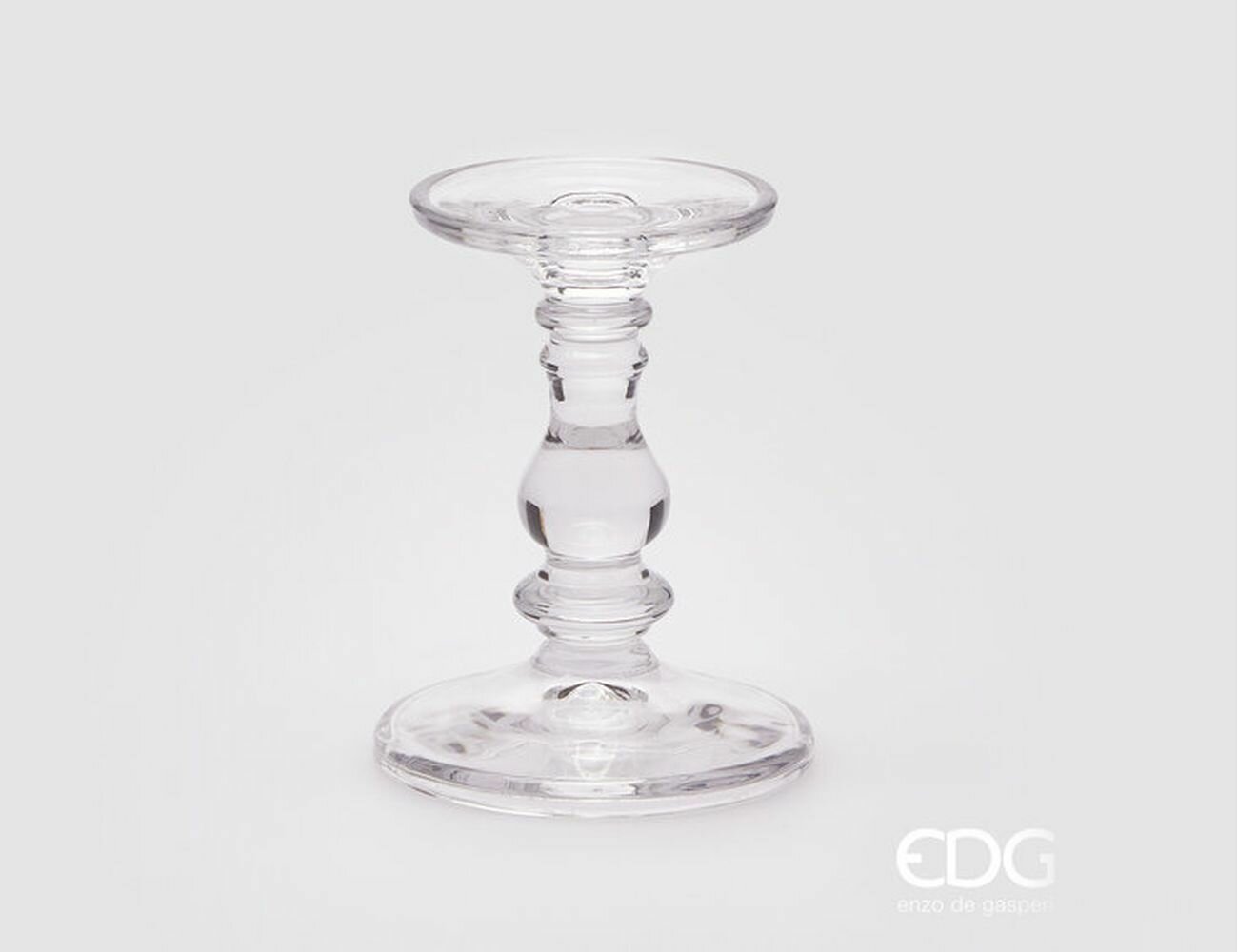Стеклянный подсвечник, 15 см, EDG