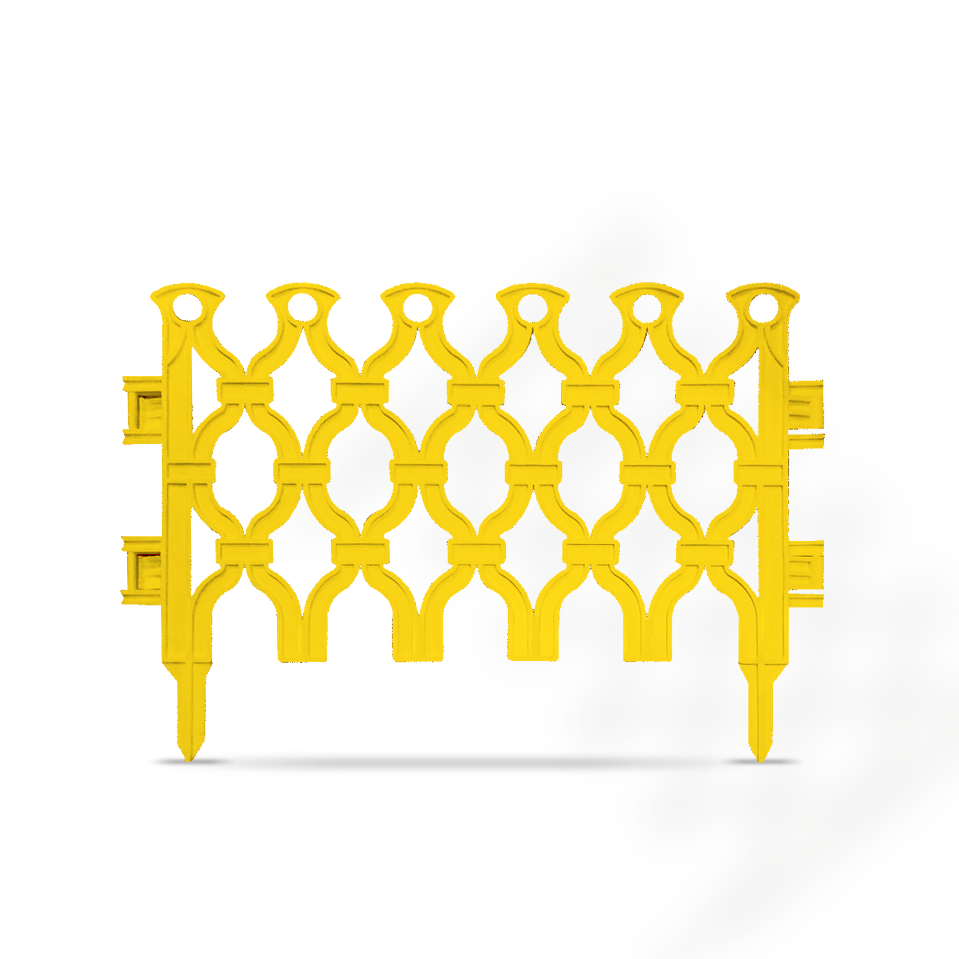 фото Декоративный садовый забор №1 (6 секций), желтый