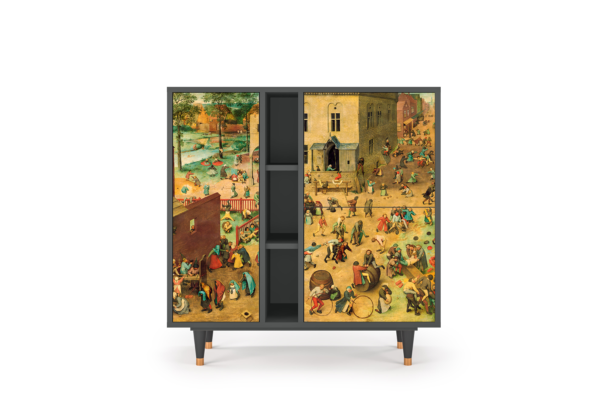 Комод - STORYZ - BS5 Children's Games by Pieter Bruege, 94 x 96 x 41 см, Антрацит - фотография № 2