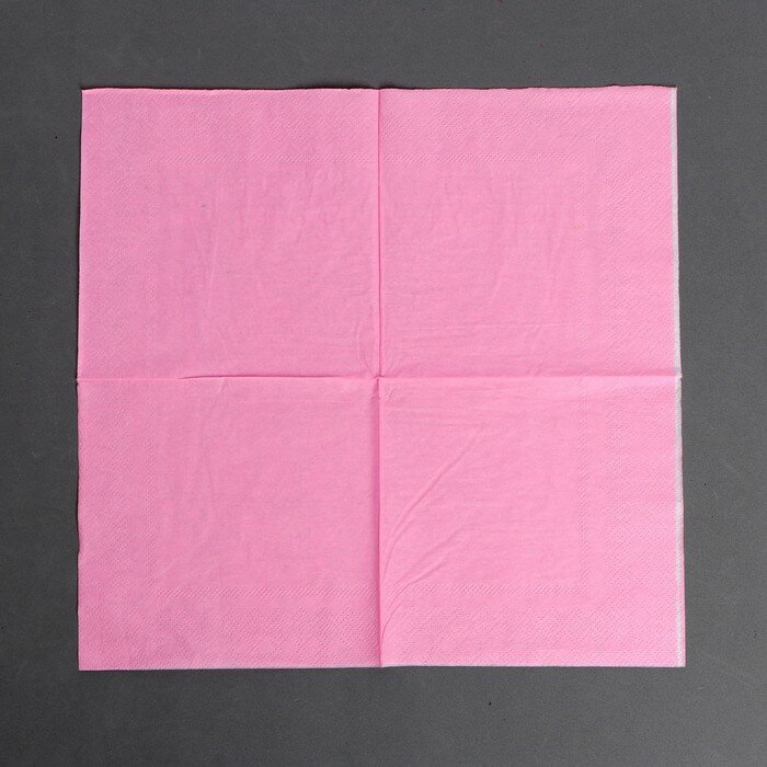 Салфетки бумажные, однотонные, 25х25 см, набор 20 шт., цвет розовый - фотография № 2