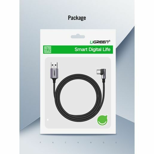 Кабель UGREEN 70255 USB-A/USB-C, угловой, 3м, black - фото №14