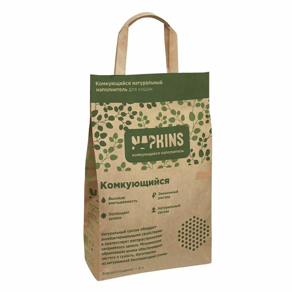 NAPKINS наполнитель Комкующийся наполнитель 12л 59ин15 6 кг 59519 (2 шт)