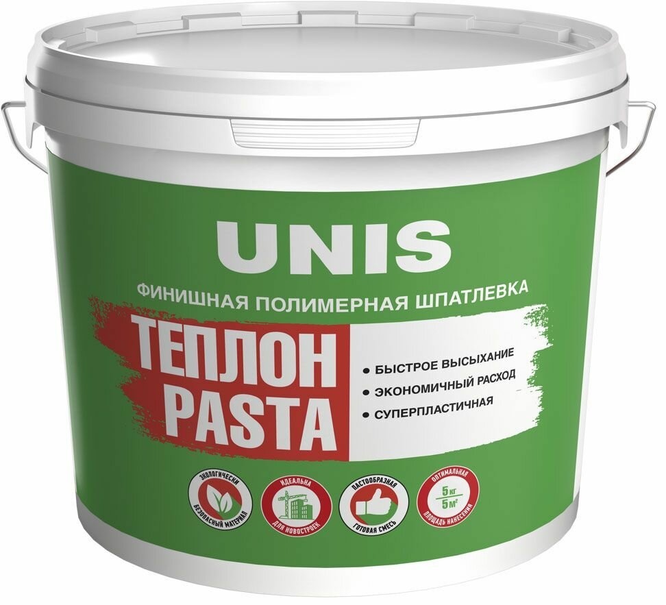 Шпатлевка готовая UNIS Теплон Pasta финишная 5кг арт. TEPLPAS-5