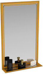 Зеркало с полочкой 121П ольха, ШхВ 50х80 см., с полкой, зеркала для офиса, прихожих и ванных комнат
