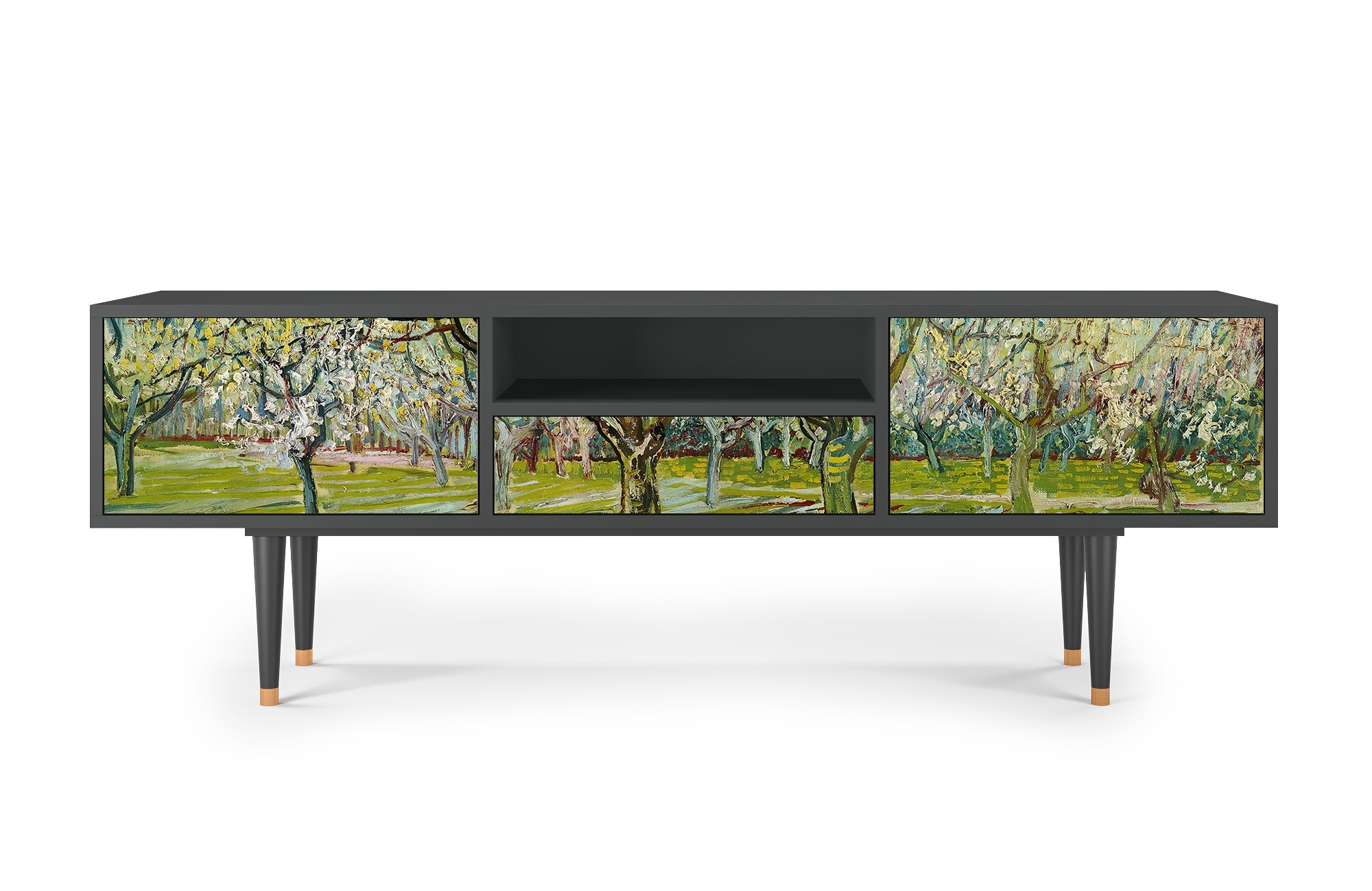 ТВ-Тумба - STORYZ - T6 The White Orchard by Van Gogh, 170 x 69 x 41 см, Антрацит - фотография № 2