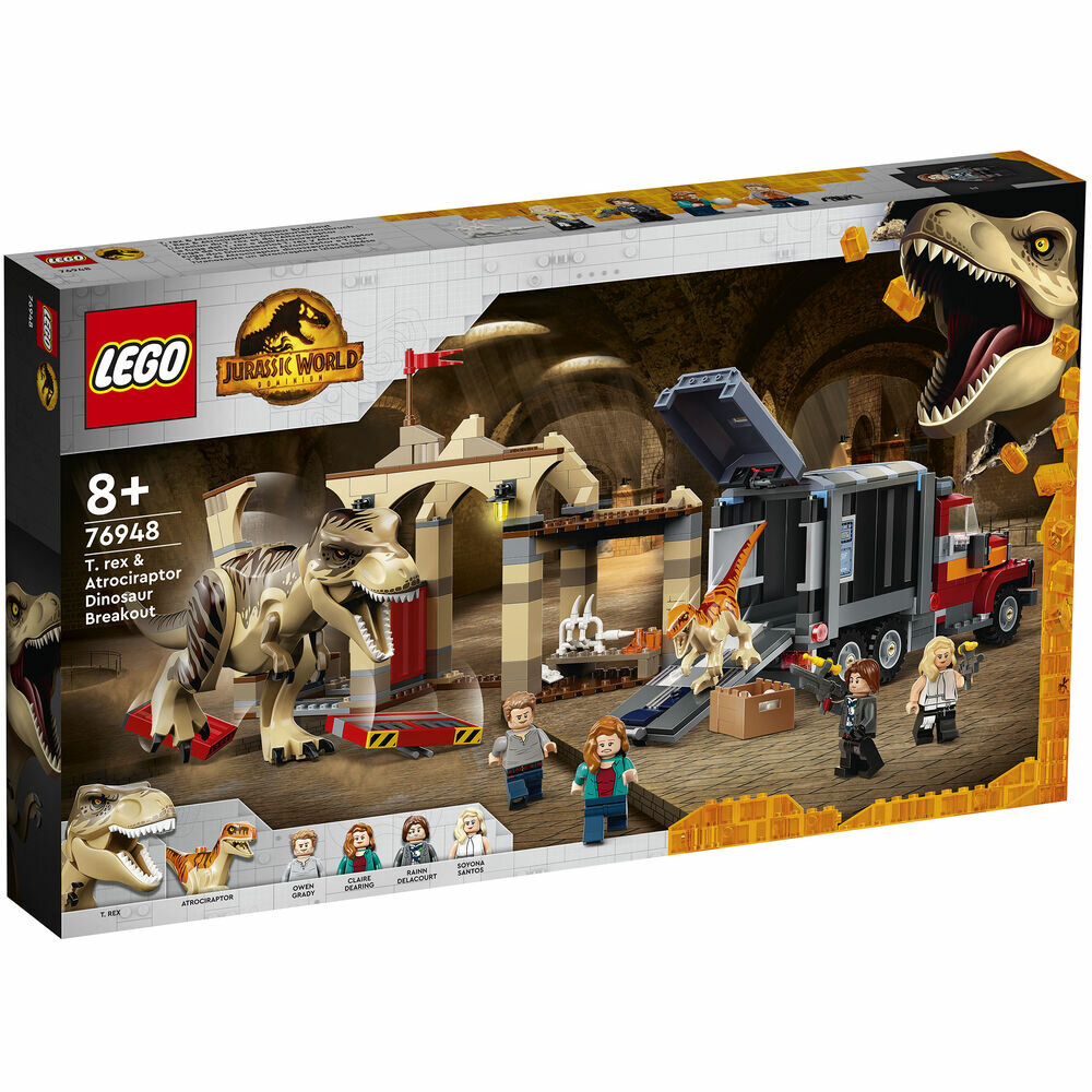 LEGO Jurassic World Побег атроцираптора и тираннозавра 76948