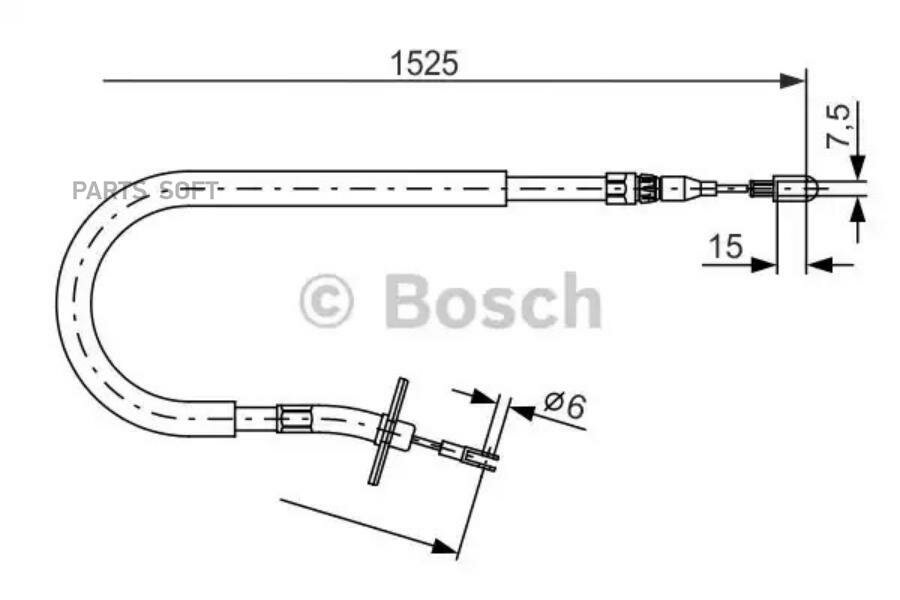 BOSCH 1987477858 Трос ручного тормоза R