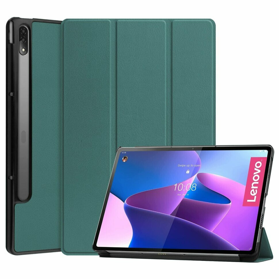 Планшетный чехол для Lenovo Tab P12 Pro TB-Q706F (2021) (темно-зеленый)