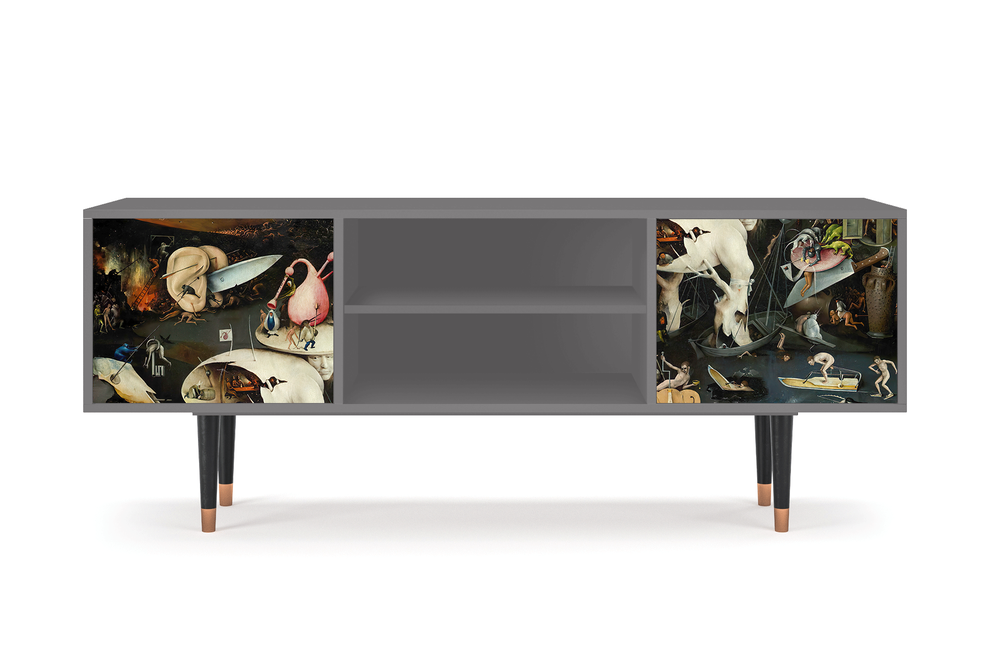 ТВ-Тумба - STORYZ - T2 The Garden of Earthly Delights by Hieronymus Bosch, 170 x 69 x 48 см, Серый - фотография № 2