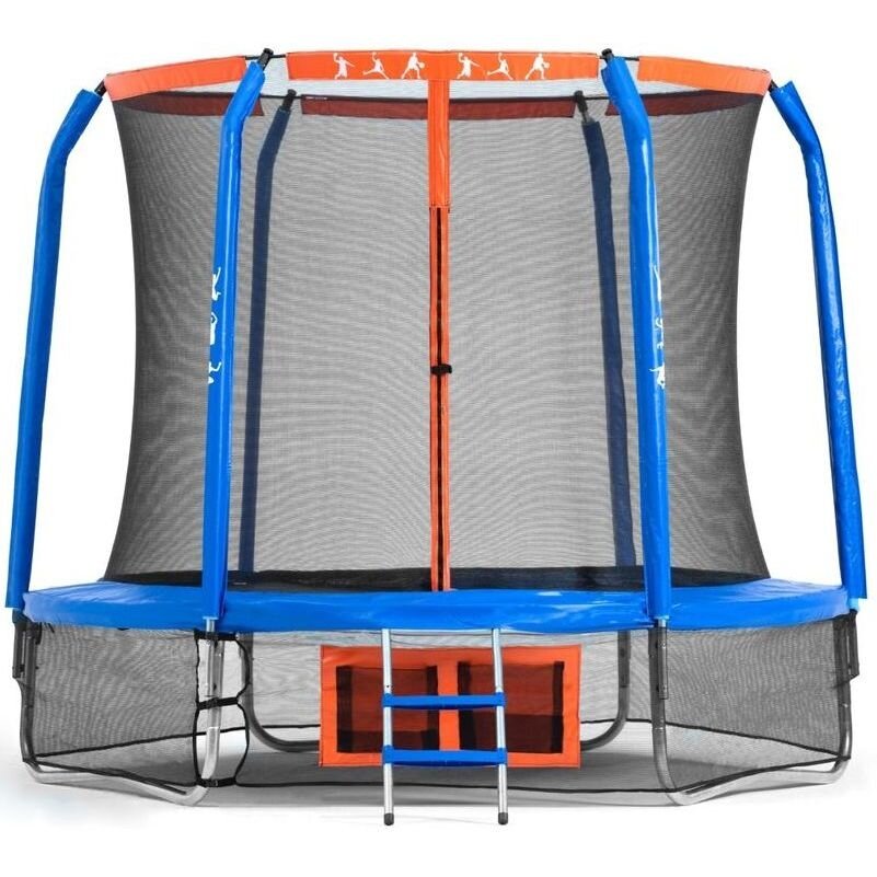 Батут с внутренней защитной сеткой DFC Jump Basket 6 футов - 183 см (сине-красный)