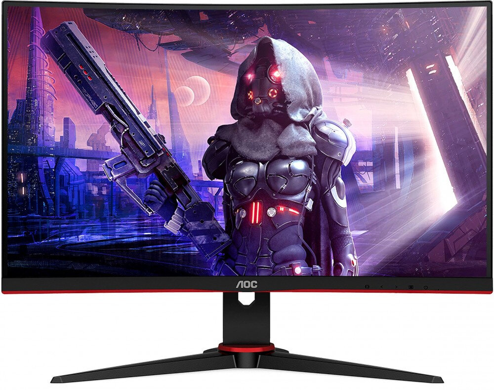 Монитор AOC 23.6" Gaming C24G2AE-BK черный/красный VA LED 1ms 16:9 HDMI M/M матовая 250cd 178гр/178гр 1920x1080 165Hz VGA DP FHD 3.84кг