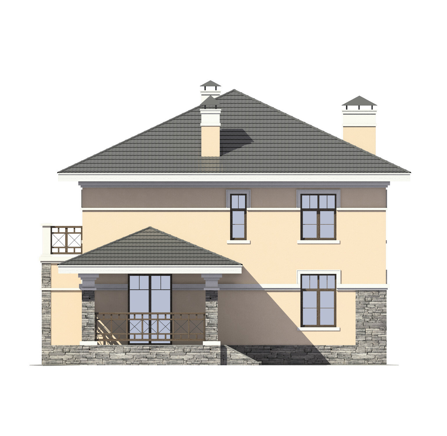 57-30-Catalog-Plans - Проект двухэтажного дома из газобетона с террасой - фотография № 4