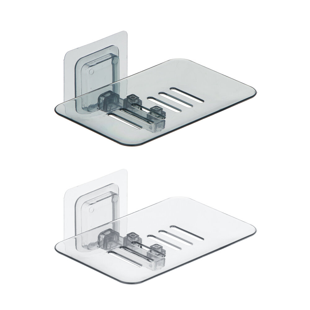 фото VETTA Мыльница настенная самоклеящаяся, пластик, 13,5х8,5х3см, 2 цвета, 10 штук