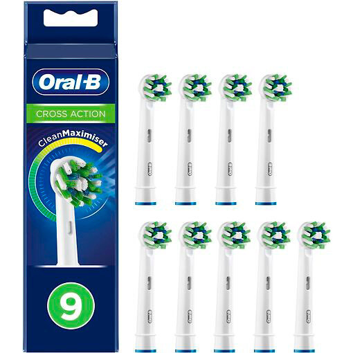 Насадки для зубной щетки Oral-B CrossAction CleanMaximiser, 9 насадок OBCROSSACTIONCM9