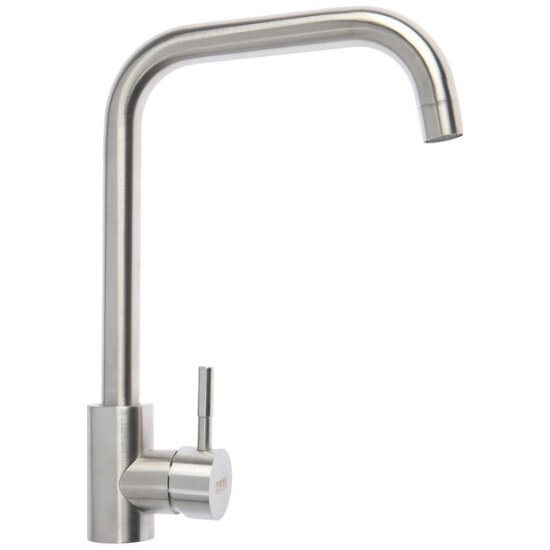 фото Zein Смеситель для кухни Z2389, высокий излив, картридж керамика 35 мм, нерж. сталь, сатин 7446865