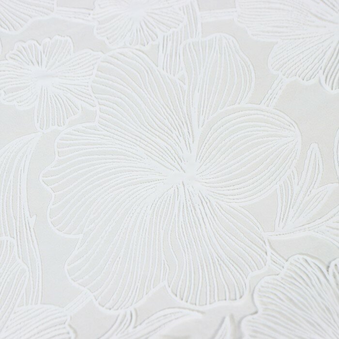 Скатерть «Гибискус», 132×180 см, цвет белый - фотография № 4