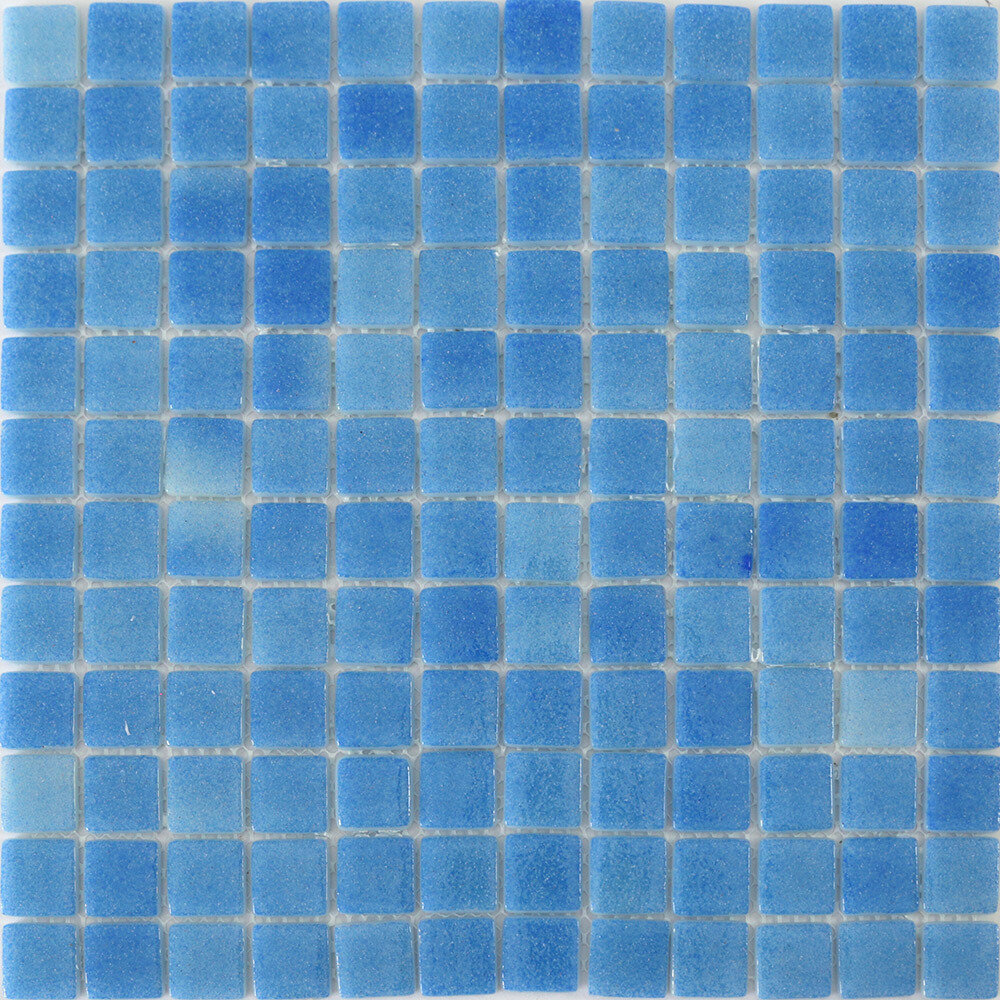 Мозаика Mir Mosaic Natural Steppa голубая стеклянная 315х315х5 мм глянцевая antislip