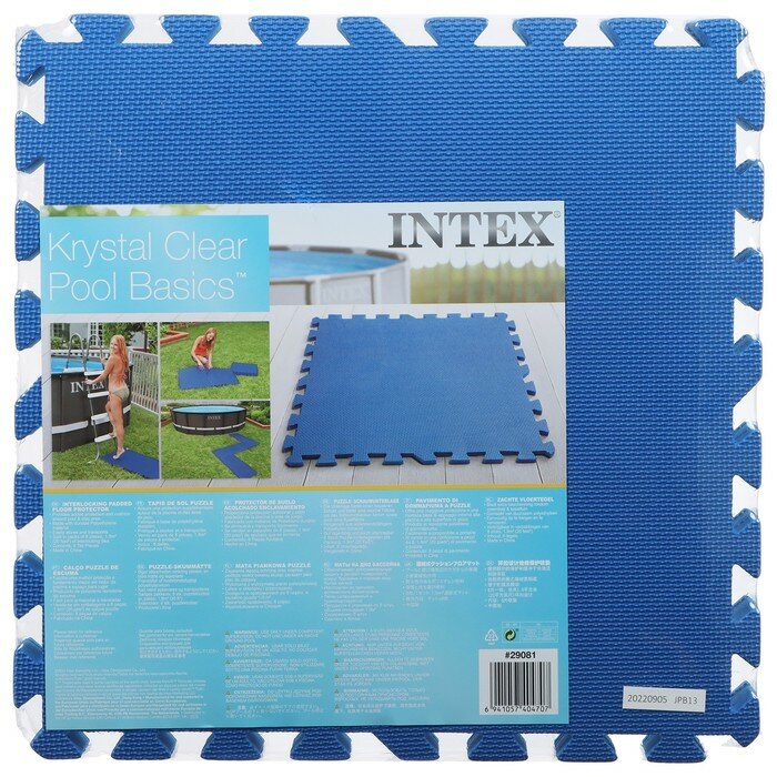 INTEX Подстилка-пазл для бассейна, модульная, 50 х 50 х 0,8 см, 8 деталей, 29081 INTEX - фотография № 2