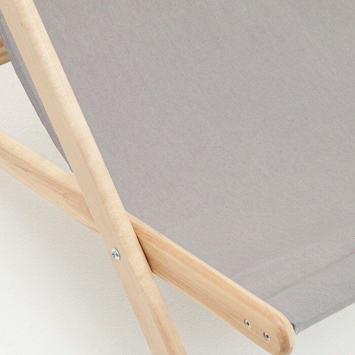 Кресло-шезлонг складной деревянный/тканевый 133х63 см - фотография № 3
