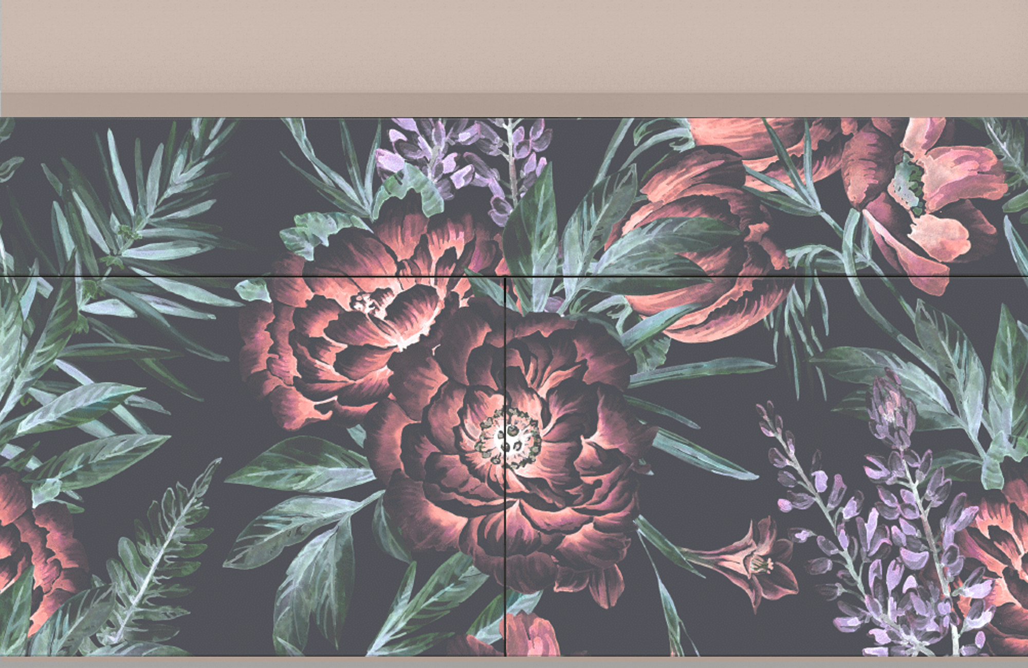 Комод - STORYZ - BS4 Dark Peonies, 115 x 85 x 48 см, Бежевый - фотография № 5