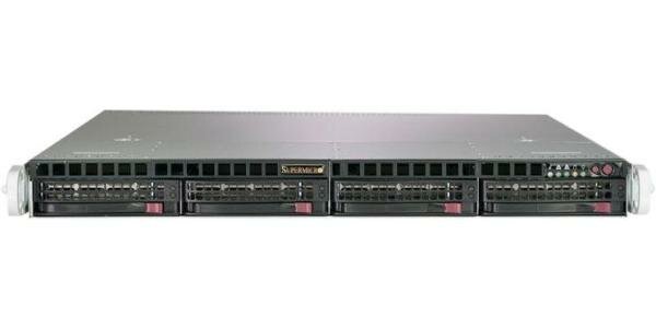 Сервер Supermicro SuperServer 5019C-MR без процессора/без ОЗУ/без накопителей/количество отсеков 3.5" hot swap: 4/400 Вт/LAN 1 Гбит/c