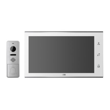 Комплект видеодомофона CTV-M4105AHD с вызывной панелью CTV-D4005 в одной коробке, цвет: Белый