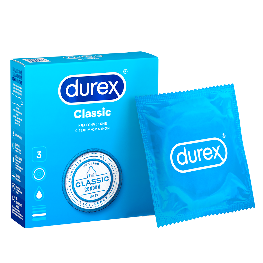 Презервативы Durex Classic классические, 3 шт