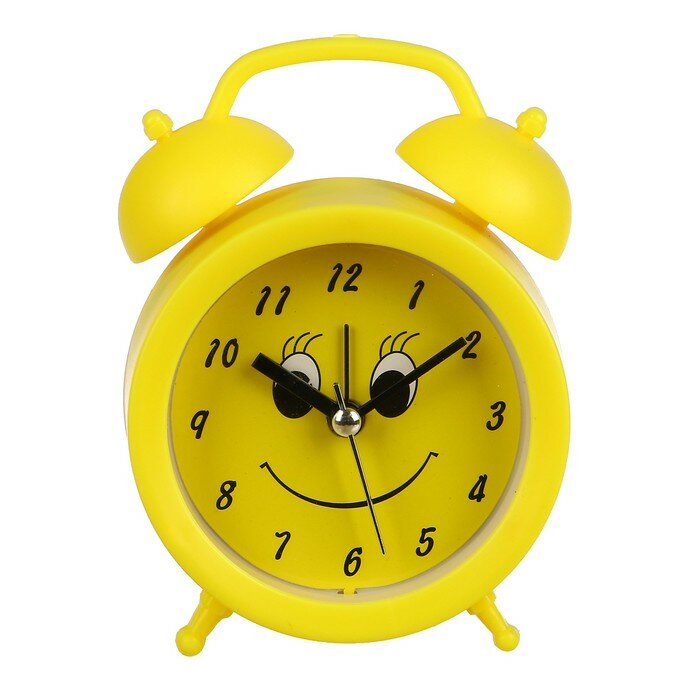 фото Часы - будильник настольные "Смайл", дискретный ход, 9 х 12 см, АА