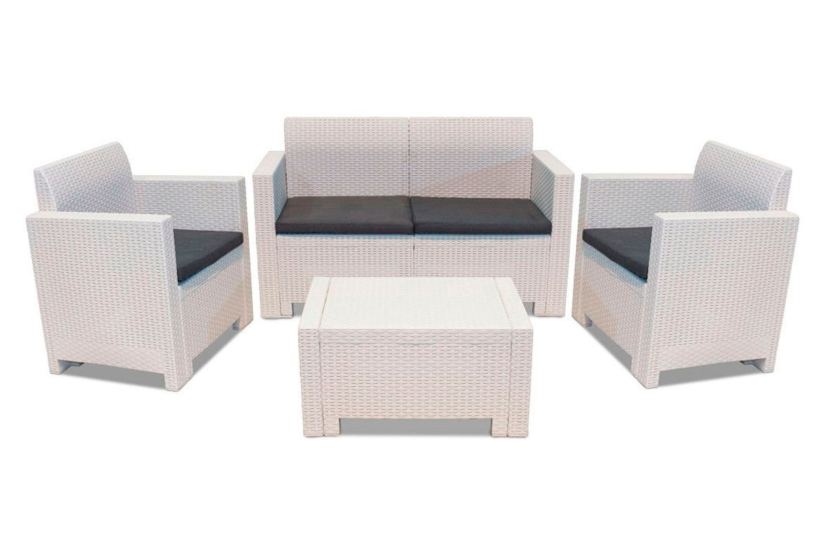 B:Rattan Bica, Италия Комплект мебели NEBRASKA 2 Set (диван, 2 кресла и стол), белый