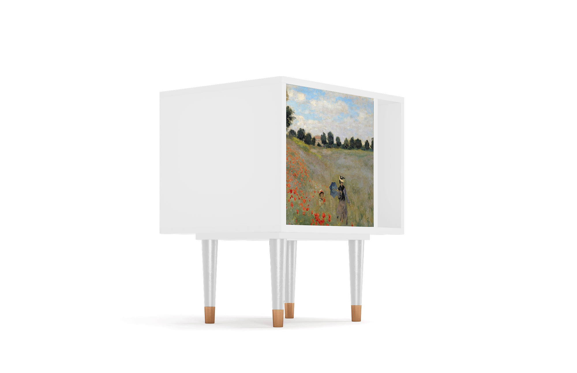 Прикроватная тумба - STORYZ - S2 The Poppy Field near Argenteuil by Claude Monet , 58 x 69 x 48 см, Белый - фотография № 4