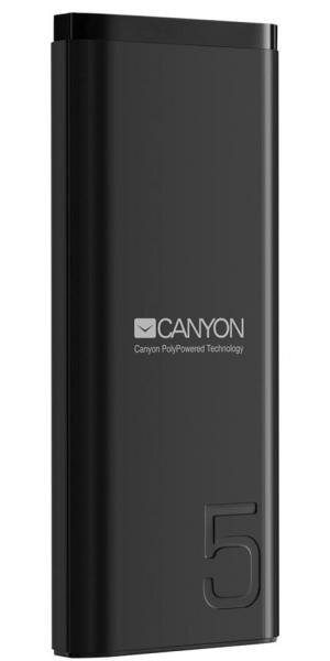 Внешний аккумулятор Power Bank 5000 мАч Canyon CNE-CPB05B черный