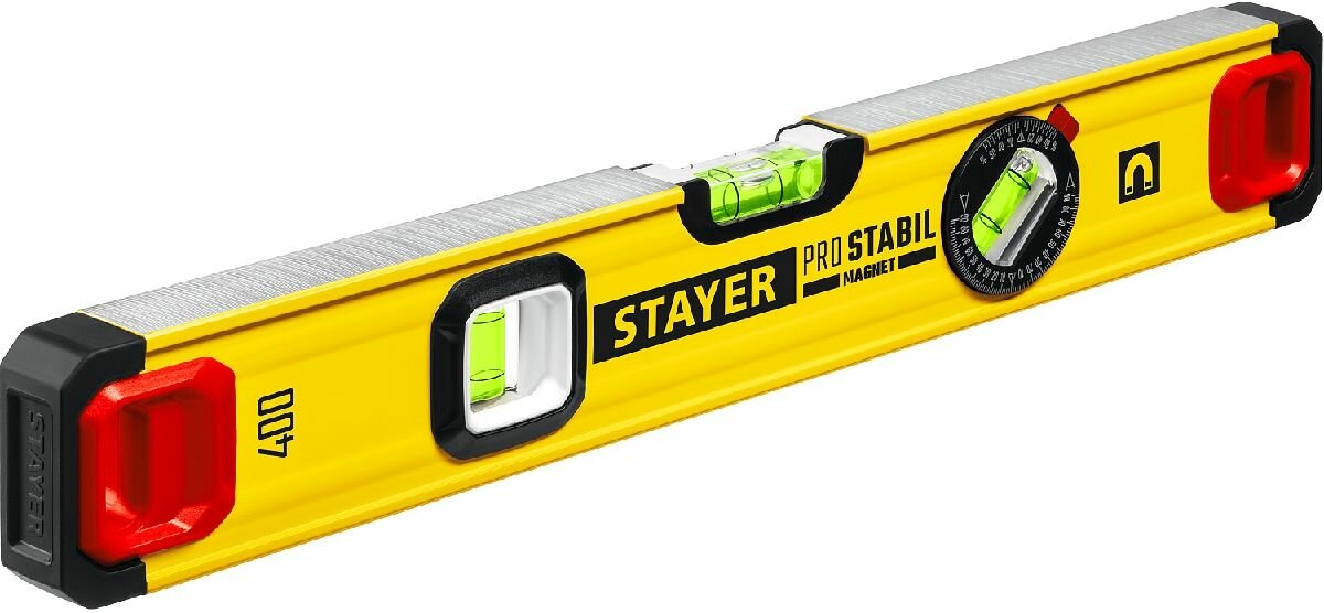STAYER PROFESSIONAL 400 мм уровень магнитный с двумя фрезерованными поверхностями (3480-040)