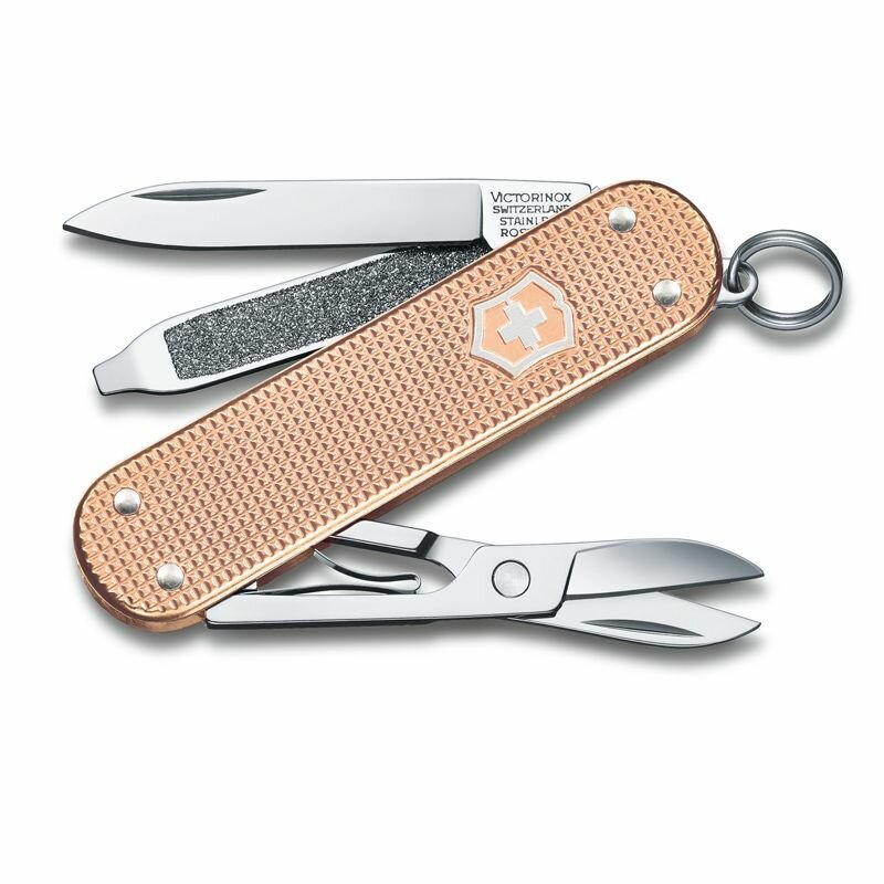 Нож-брелок VICTORINOX Classic SD Alox Colors Fresh Peach, 58 мм, 5 функций, персиковый