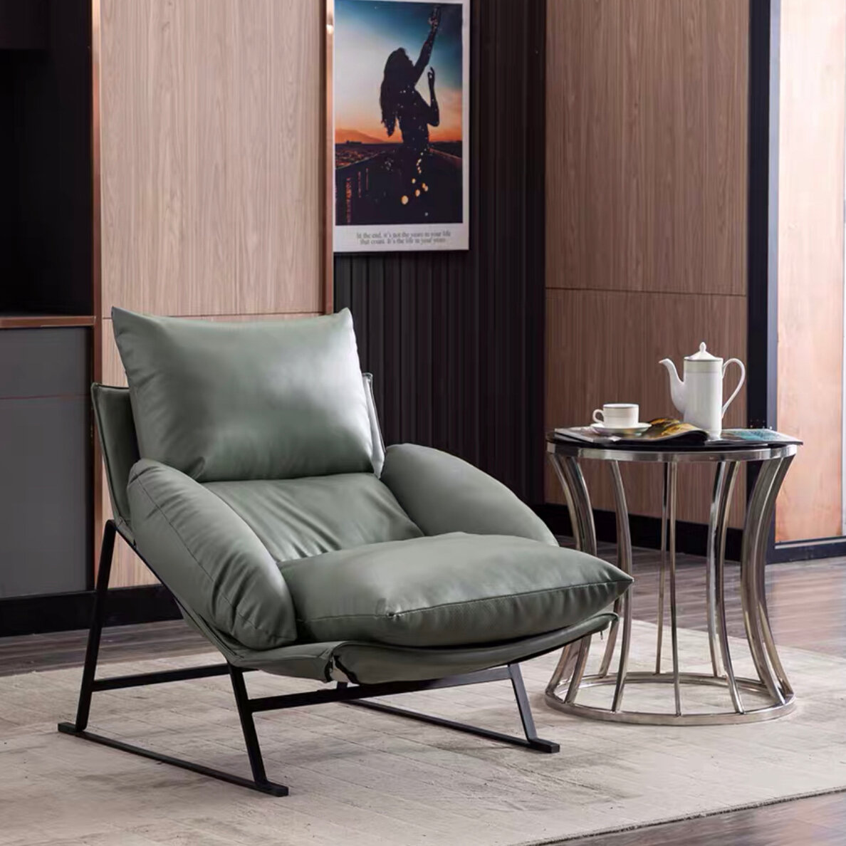Кресло в стиле Belair (зеленое, кожзам) - фотография № 1