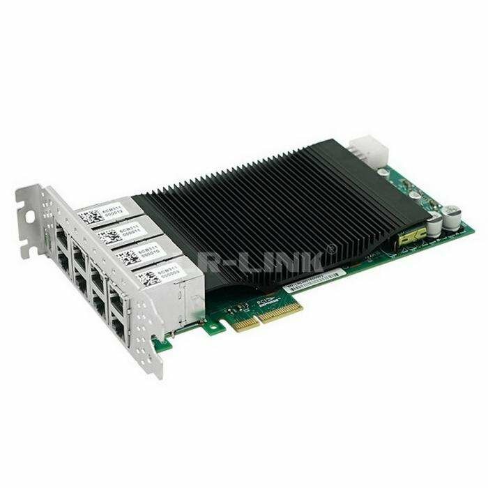 LRES2008PT PCI Express x4 8 port RJ45 Copper 10/100/1000Mbps Network Card based on Intel I350 Chipset. (302359)