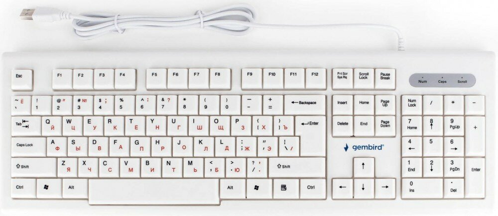 Клавиатура Gembird KB-8354U клавиатура, цифровой блок, USB, цвет: белый
