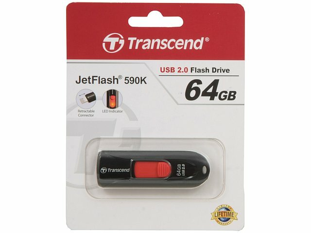 Накопитель USB flash Transcend Накопитель USB flash 64ГБ Transcend JetFlash 590K TS64GJF590K (USB2.0)