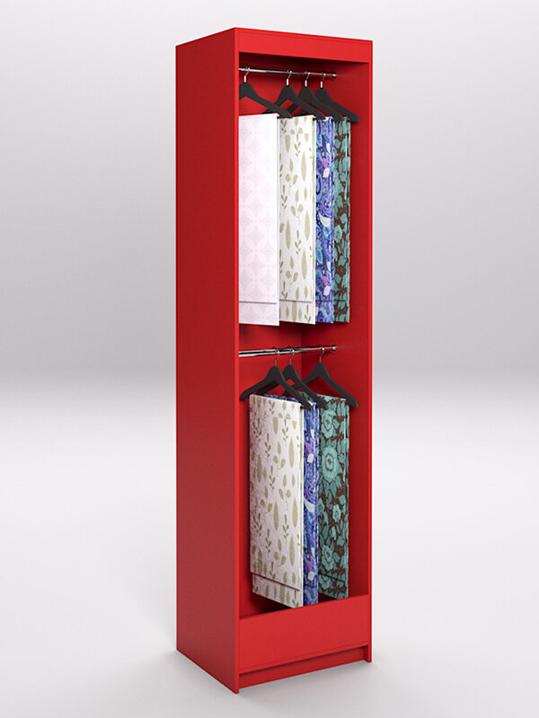 фото Стеллаж из ДСП для одежды,тканей и штор №3Б-600, Красный 60 x 50 x 240 см