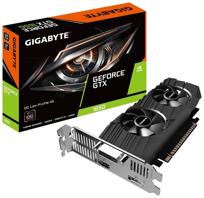 Видеокарта GIGABYTE GeForce GTX 1650 OC Low Profile 4GB (GV-N1650OC-4GL)