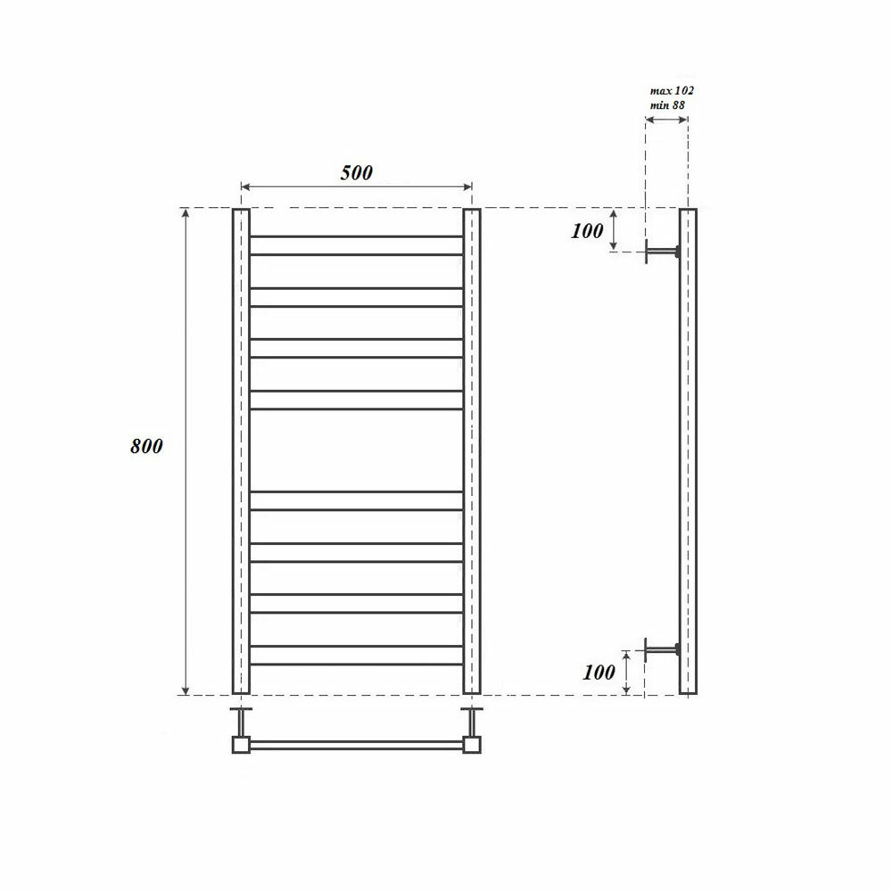 Полотенцесушитель электрический Point Меркурий 50x80, черный - фото №2