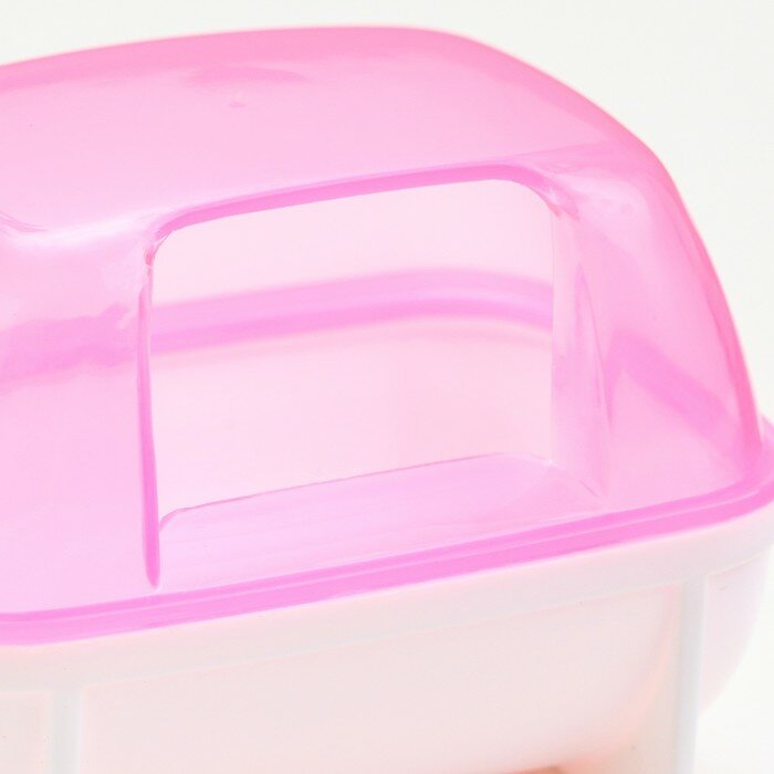 Пижон Туалет для грызунов "Пижон", 10,2 х 7,2 х 7,2 см, розовый - фотография № 4