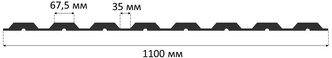 Уплотнитель профнастила МП-20 (С-20) верхний (10 шт.) 1,1 м