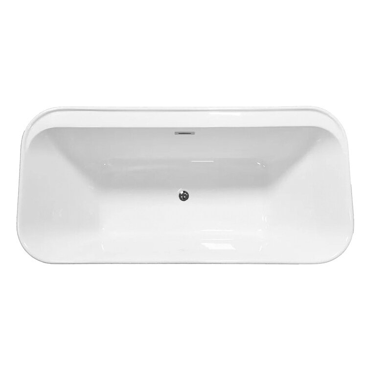 Ванна акриловая Vincea VBT-401-1700, 1700х800х580 цвет белый, слив-перелив в комплекте, хром