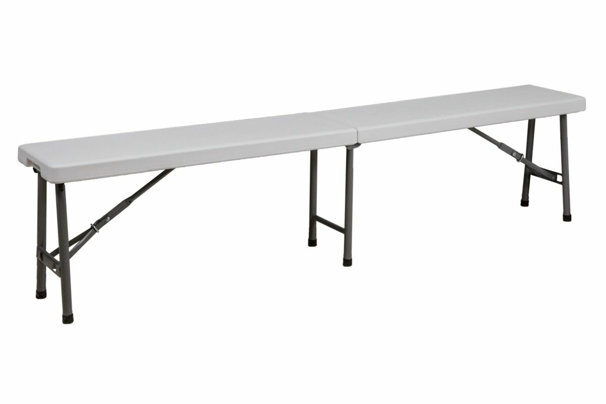 фото Скамья складная, белый, пластик