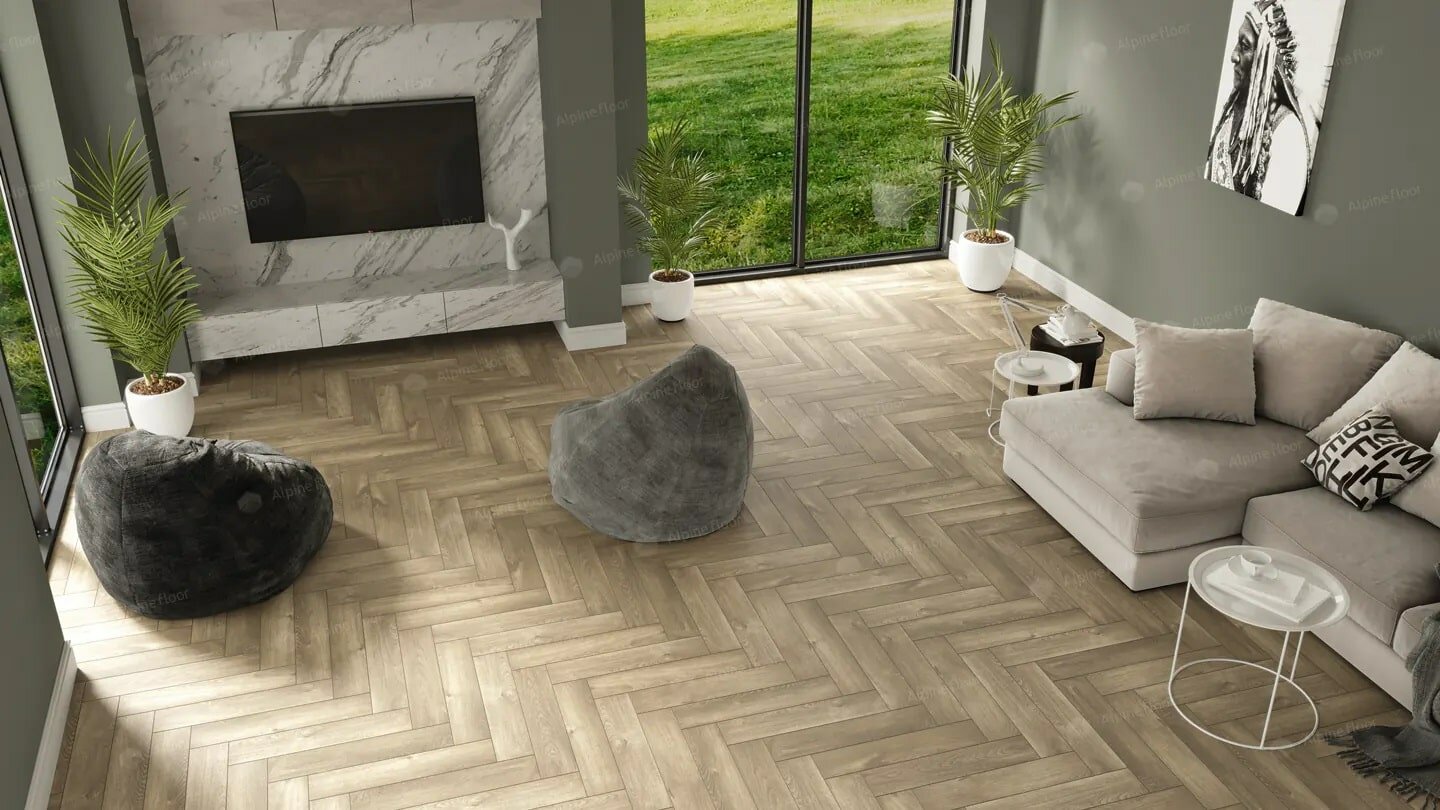 Инженерная каменно-полимерная плитка Alpine Floor Parquet Premium ABA Дуб Натуральный Отбеленный ECO19-5 (1 уп./075 м2)