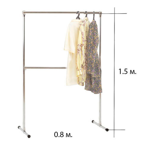 Вешалка напольная для одежды усиленная UG 360 1.5 м. / 0.8 м. GOZHY (металлическая) - фотография № 1