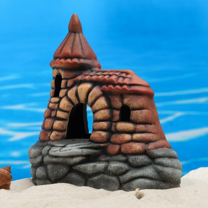 Декор для аквариума "Замок с черепицей ", керамический, 15 x 10,5 x 16 см - фотография № 5