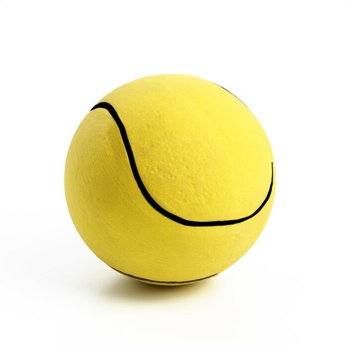 Мячик цельнолитой "Теннис" прыгучий, TPR, 6,3 см, жёлтый - фотография № 3