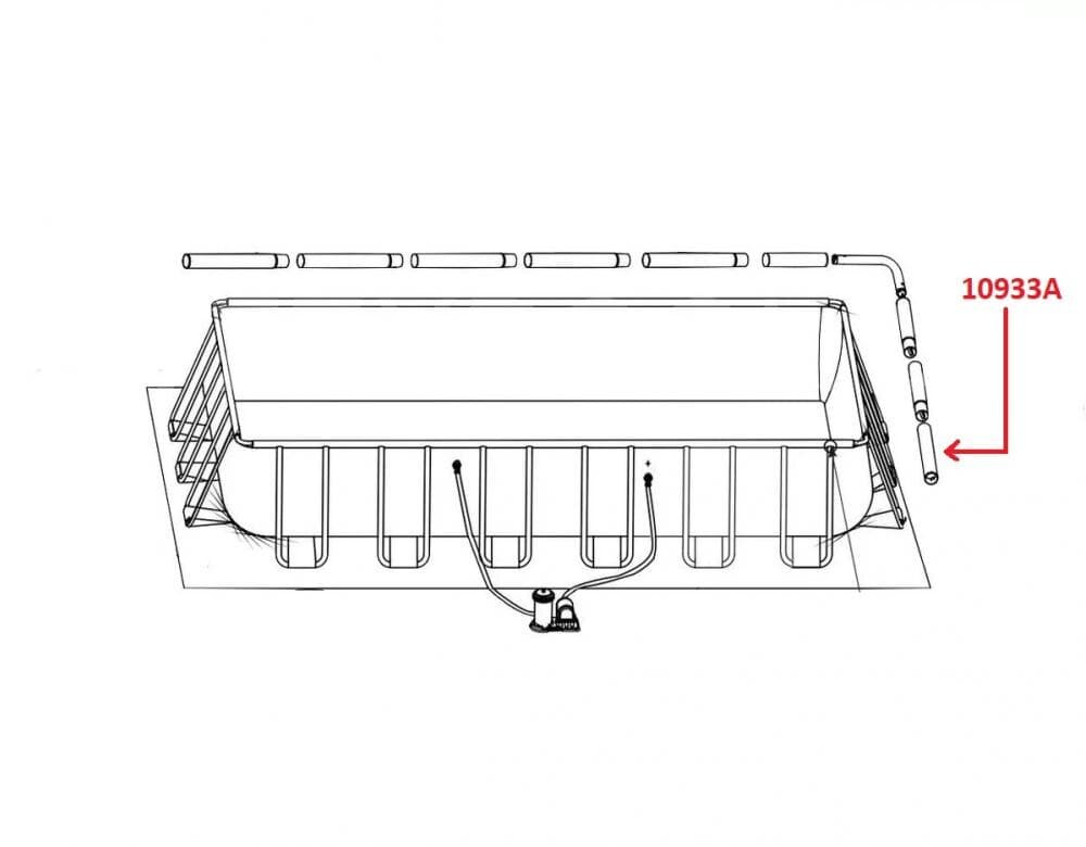 Горизонтальная балка (F) для прямоугольного каркасного бассейна Intex Ultra Frame 10933A - фотография № 2