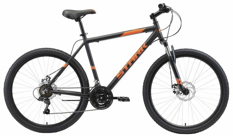 Велосипед Stark Outpost 26.1 D (2021) (Велосипед Stark'21 Outpost 26.1 D черный/оранжевый 18", HD00000105)